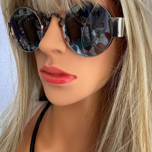 Zara Silver Safari Sunglasses with Black Accents - Picture 7 of 15